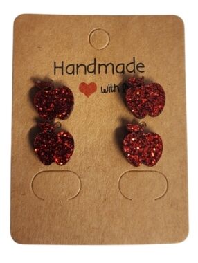 Ruby Orchard Sparkle Acrylic Stud Earrings - 2 Pair